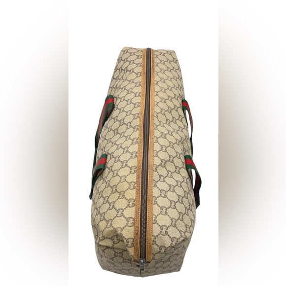 🤩NEW ITEM 🚨💰LUX GUCCI PLUS PVC SHERRY TAN LINE LARGE BAG - Picture 4 of 16